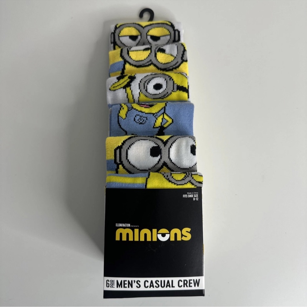 Blue and Yellow Casual Socks with Minions Design